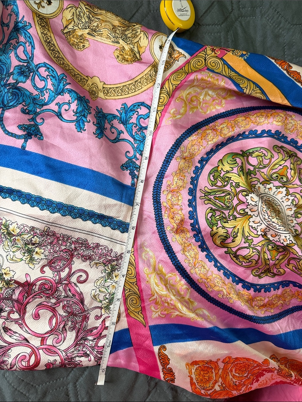 Aakana Pink, Blue & Gold Baroque Print Scarf dress - Picture 5 of 6
